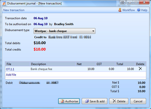 Disbursement journal